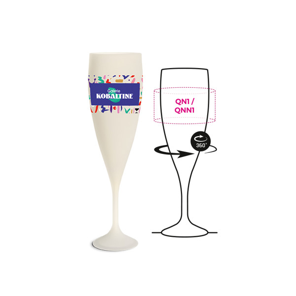 FLUTE A CHAMPAGNE REUTILISABLE EN BIOCOMPOSITE 14 cl RAS BORD