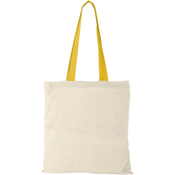 Shopper in cotone 100 g/m² con manici colorati Nevada - 7L - Natural / Giallo