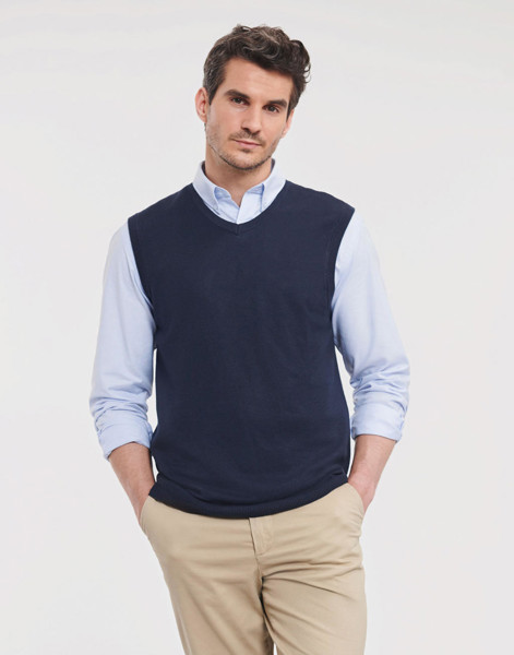 Adults' V-Neck Sleeveless Knitted Pullover - Black / L