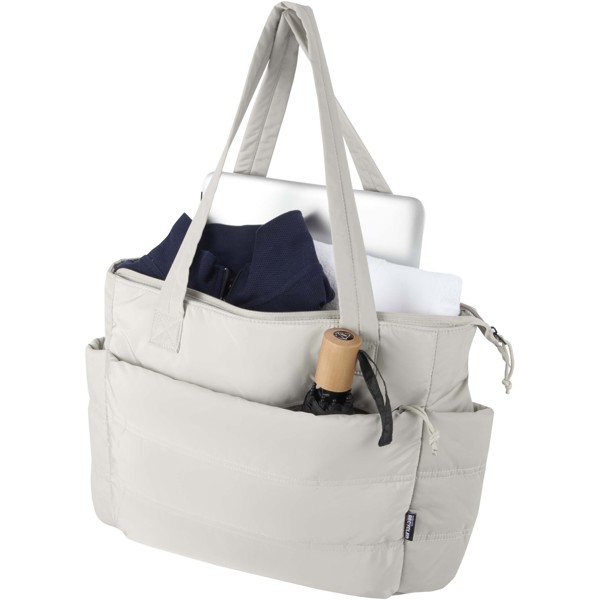 Puffer 15,6" GRS gerecycleerde laptopdraagtas 18L - Zandsteen