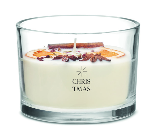 Glass candle citrus scent, 300 gr, 50h burn time