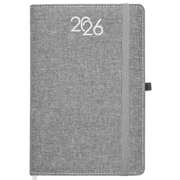 Agenda Settimanale 2026, Copertina Rigida In Pet Riciclato Con Effetto Mélange - Grigio