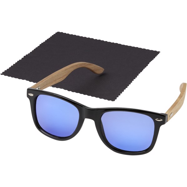 Lunettes de soleil polarisées miroir Hiru en rPET/bois dans coffret cadeau