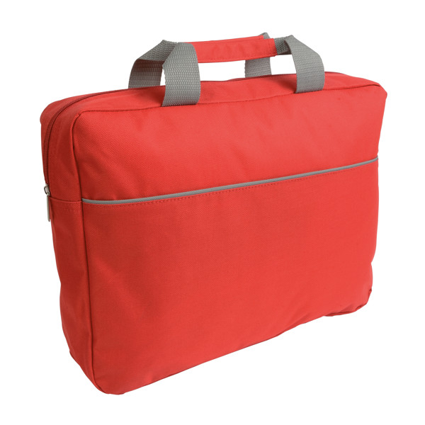 Χαρτοφύλακας από πολυεστέρα 600D με χειρολαβή και κλείσιμο με φερμουάρ - Red