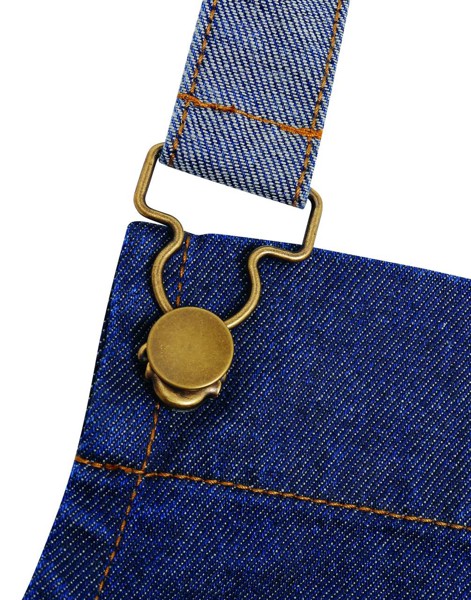 'District' Waxed Look Denim Bib Apron - Black Denim