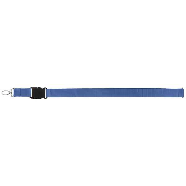 Tour de cou Jex rPET avec attache de sécurité et boucle - Bleu roi / Jet d’encre 4 couleurs