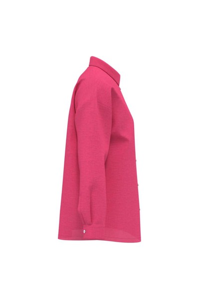 Ladies' Oversize Linen Shirt - Raspberry Sorbet / L