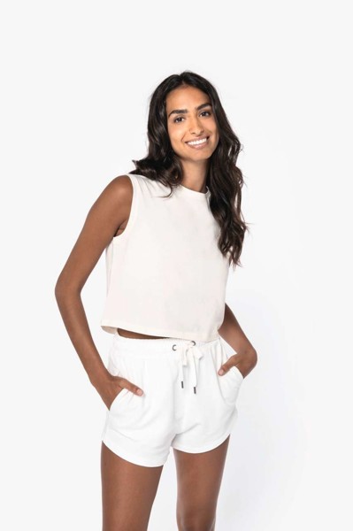 Eco-Friendly Ladies’ Sleeveless Crop T-Shirt - XS