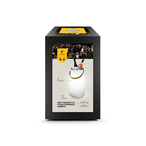 SEAU A BOUTEILLES LUMINEUX & HAUT-PARLEUR ENCEINTE BT5.0 10 W