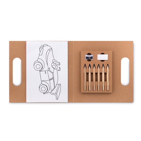 Colouring set with 6 pencils Folder2 Go