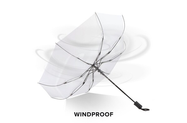 Daintree 190T Pongee 21.5" Foldbar vindtæt paraply Auto open - Hvid