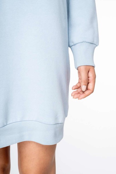 Ladies' Eco-Friendly Hooded Sweatshirt Dress - Aquamarine / XL