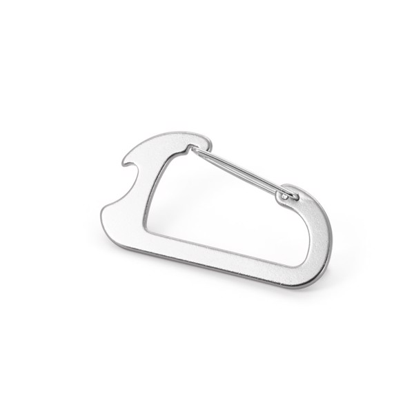 CLOSE. Carabiner with bottle opener - Silver