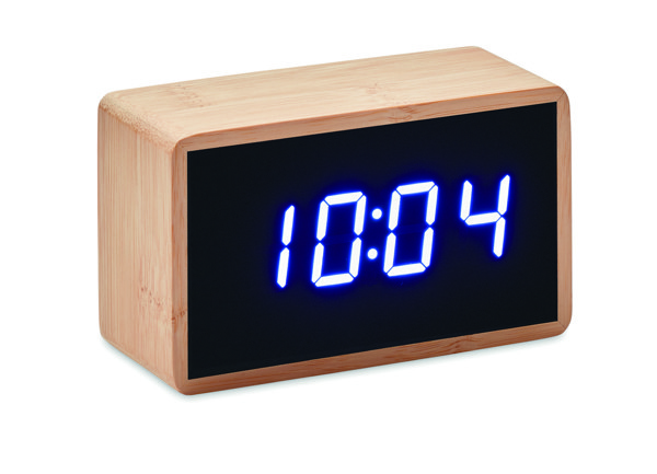 LED alarm clock bamboo casing Miri Clock