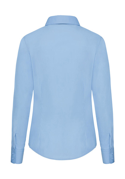 Ladies Poplin ShirtLS - Black / L