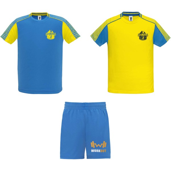 Conjunto desportivo unissexo "Juve" - Amarelo / Azul real / 2XL