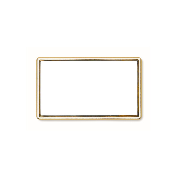 Rectangle metal lapel pin with doming - Imitation gold