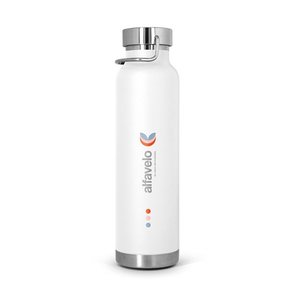 BOUTEILLE GOURDE 65 cl ISOTHERME DOUBLE-PAROI INOX - Blanc