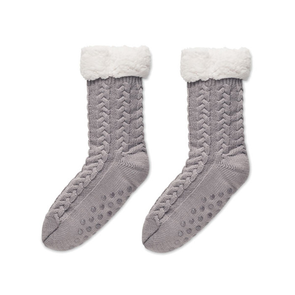Canichie slipper socks M, acrylic, sherpa lining - Grey