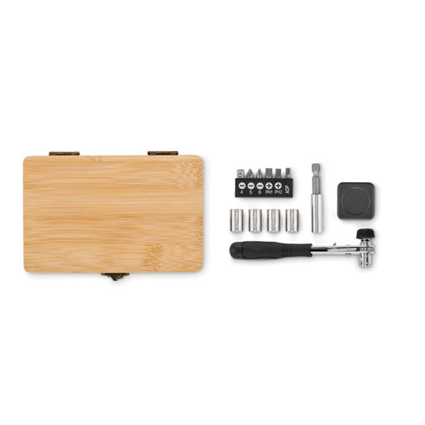 MB - 13 piece tool set, bamboo case Furobam