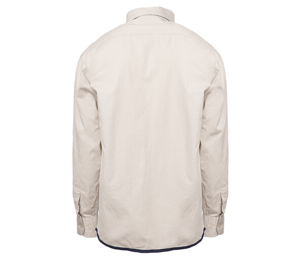 Chemise manches longues 2 poches - BEIGE / NAVY / L