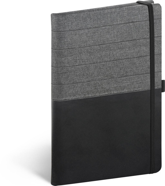Notique Notes Skiver Černošedý, Linkovaný, 13 x 21 cm