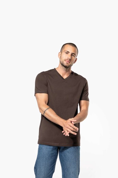 Muška majica kratkih rukava s V-izrezom - Bijela / M