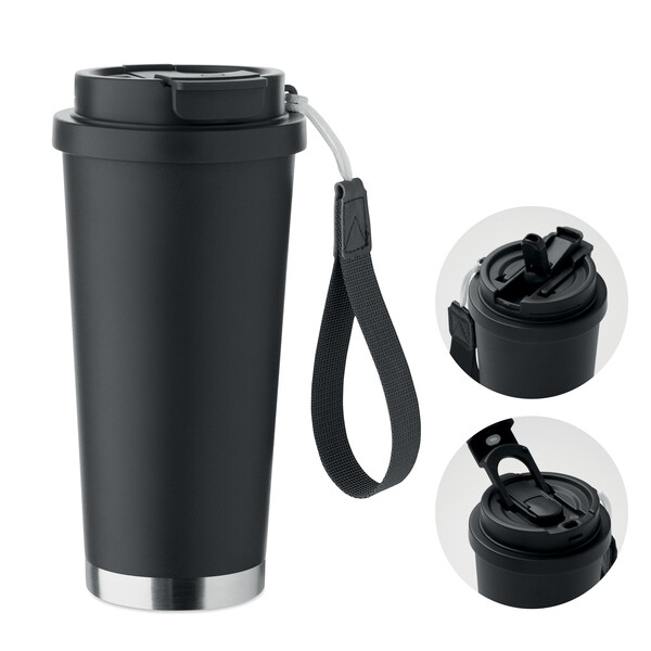Double wall tumbler 500ml Topaz Large - Black