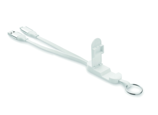 Kabelski obesek za ključe Cabo 60 W, recikliran ABS, 26 cm - Bela