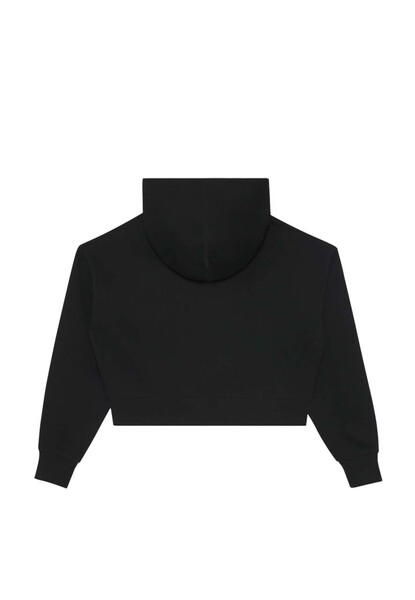 Womens Relaxed Crop Hoodie - Black / XS