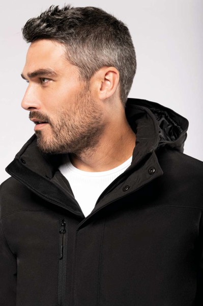 Men's Hooded Softshell Lined Parka - Titanium / XL