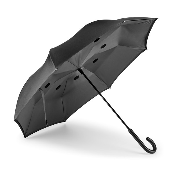 ANGELA. 190T pongee reversible folding umbrella - Grey