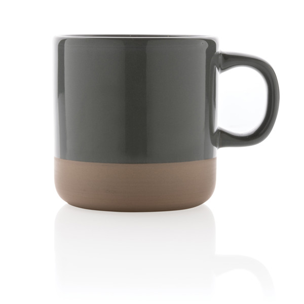 Glazovaný keramický hrnček 300ml - Sivá