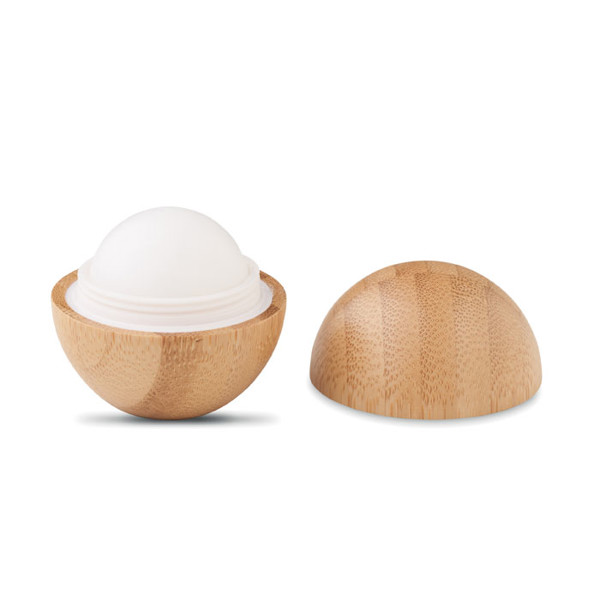 Lip balm in round bamboo case Soft Lux