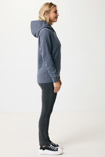 Sweat à capuche en coton recyclé et non teinté Iqoniq Torres - Heather Navy / L