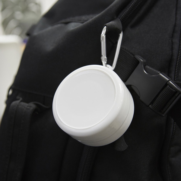 Vaso plegable personalizado con tapa y mosquetón 220 ml