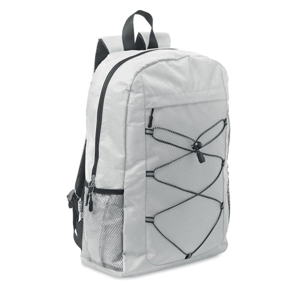 600D RPET polyester backpack Hige - White