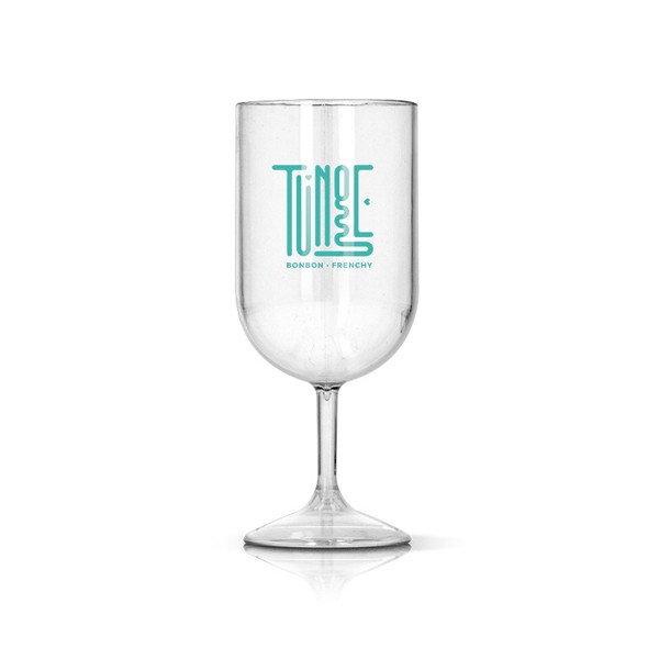 VERRE A PIED EN PLASTIQUE REUTILISABLE TRITAN 18 cl RAS BORD - Blanc opaque