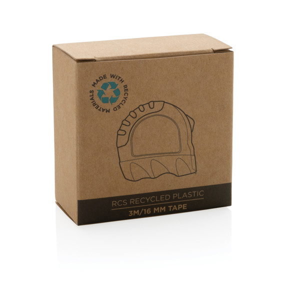 Mètre ruban 3M/16 mm en plastique recyclé RCS - Noir