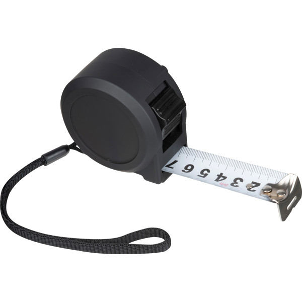 Steel tape measure with plastic housing 5m CARLOTA - Black