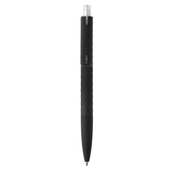 Stylo X3 finition gomme noire - Transparent / Noir