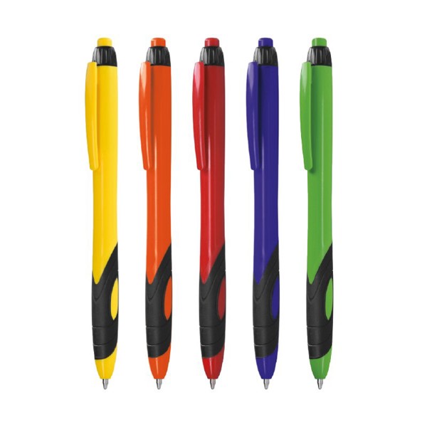 STYLO BILLE PLASTIQUE ECRITURE NOIR - Jaune