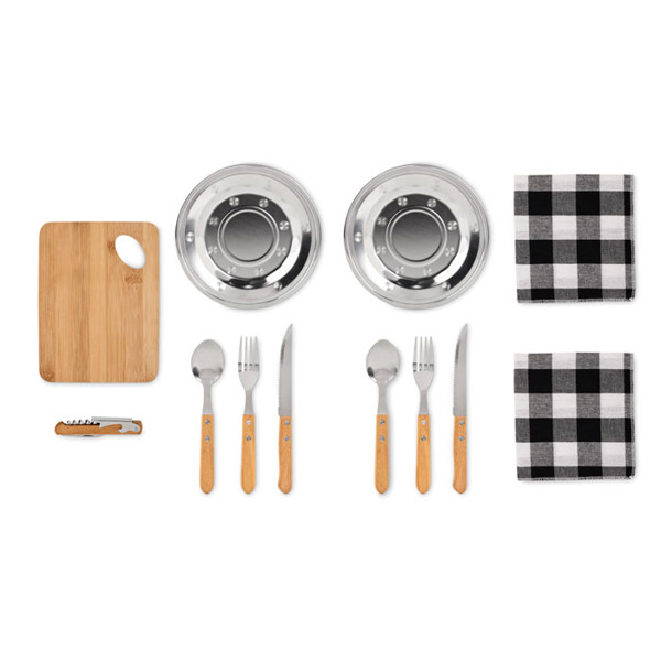 Hudson picnic cutlery set, bamboo, cotton pouch