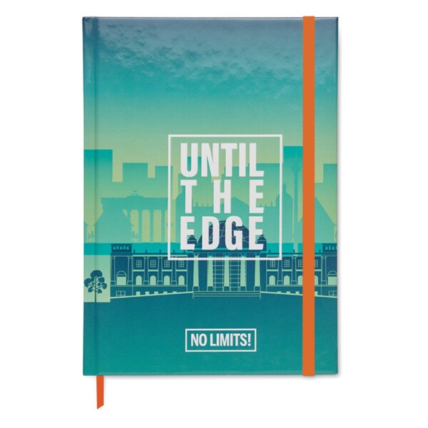 A5 paper hard cover notebook with your design printed sheets - Sunset Orange / Burnt Orange