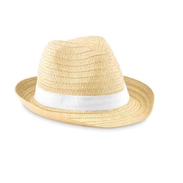 Paper straw hat Boogie - White