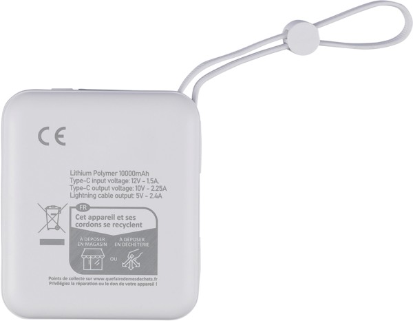Recycled ABS powerbank Jona - White