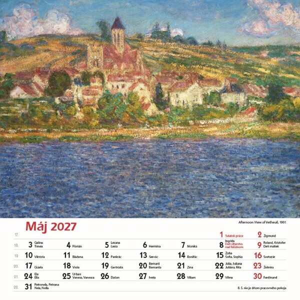 Nástenný Kalendár Claude Monet Štvorec 2027