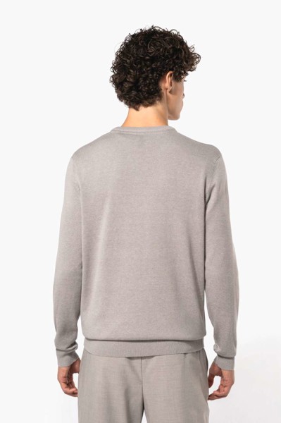 Men's Crew Neck Jumper - Grey Melange / 2XL