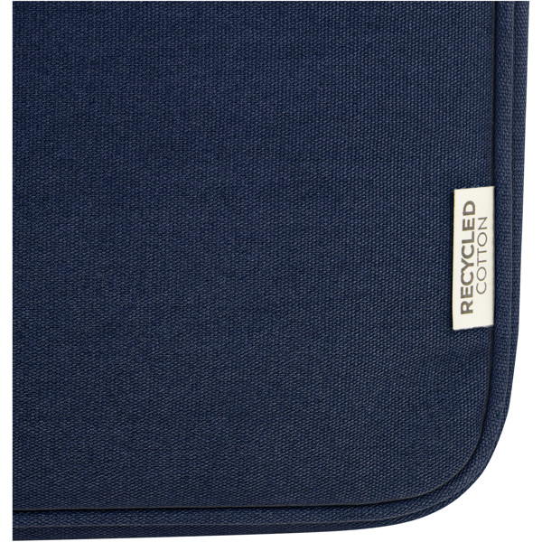 Housse pour ordinateur portable Joey de 2 L en toile recyclée GRS 14 pouces - Marine