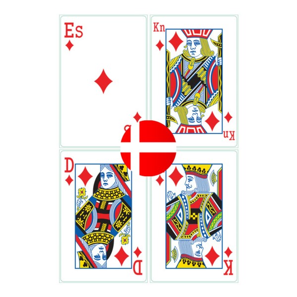 54 Playing cards, your design on 1 side - Standard box / Danish